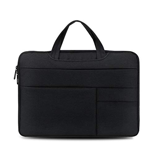 BEST9 Bolso portátil de Negocios para Hombres y Mujeres Bolsa de computadora de 15,6 Pulgadas en Negro