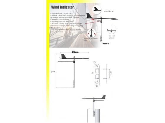 Blueshark Sailing/Boat Wind Indicator 18 in (460mm)，460-D
