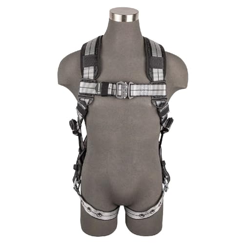 SafeWaze 020-1231 PRO+ Slate Full Body Harness: Alu 1D, Alu QC Chest, TB Legs (L)