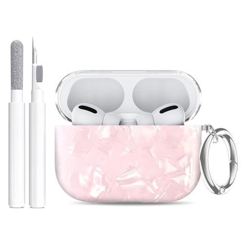 Image of Compatible Airpods Pro 3 Case (2025),Design Shell Print Silicone Protective Cases for Apple AirPods Pro 3rd Generation Case,Airpod Pro 3 Cover with Keychain&Cleaner Kit for Women /Girls,Pink Shell