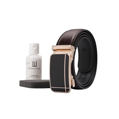 Image of Men's Vegan Leather Belt | FREE Vegan Leather Revival Kit | Cross Gold (Brown)