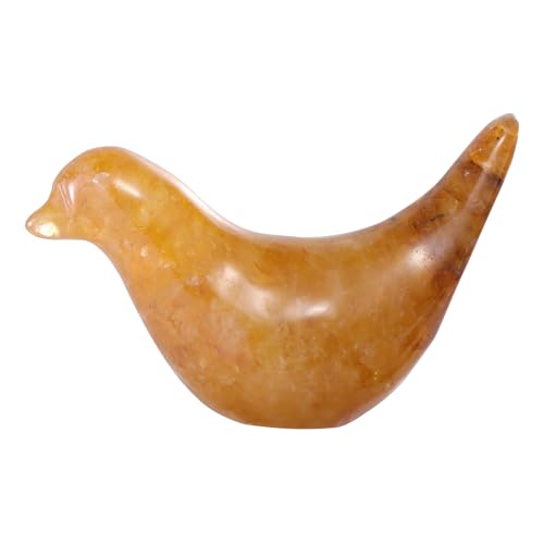 Figura de pájaro tallada a mano de citrino 2.8 pulgadas