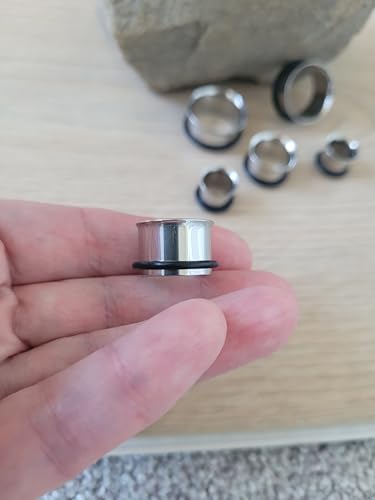 9/16" 14mm Black Tapers and Steel Tunnels Ear Gauging Kit4