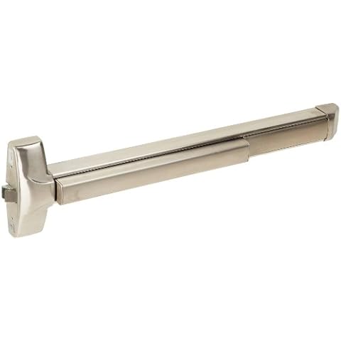 Detex Advantex Fire Rated Wide Stile Rim Exit Device with Less Dogging and Surface Strike for 36" Wide Door, Brushed Stainless Steel Finish Cover
