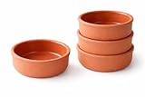 Mexican Clay Cookware Set of 4 (5.5 inch) – Terracotta Cazuelas Cocina Mexicana, Spanish Earthenware Pots for Baking, Yogurt, Kheer, Meat, Vegetables, Turkish & Mediterranean Cuisine