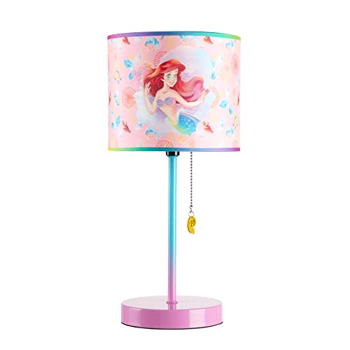 Image of Idea Nuova Little Mermaid Ariel Stick Table Lamp for Kids with Pull Chain