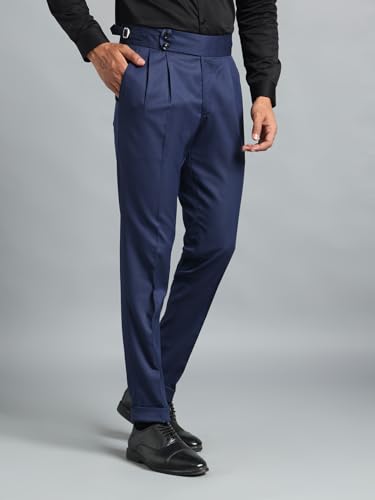 Image of Gurkha Pants for Men | Trouser for Men | Formal Pant | Double Button | Regular Fit Trouser High Waist Pleated Casual Trousers | Straight Leg Pants for Office Smart Casual Travel Party
