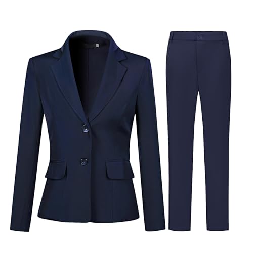 YUNCLOS Women’s Formal Two Piece Office Lady Suit Set Work Blazer Jacket Pant