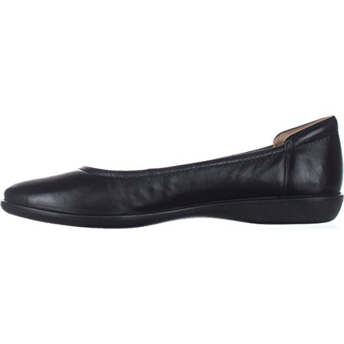Naturalizer Womens Flexy Comfortable Slip On Round Toe Ballet Flats ,Black Leather,10 M US