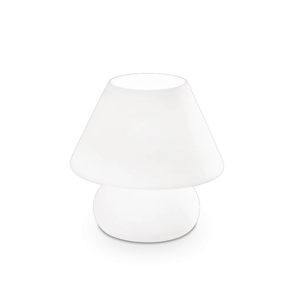 MAZZOLA LUCE Lampada abat jour lumetto fungo vetro bianco da comodino design moderna per camera da letto cameretta