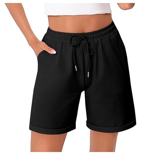 Litherday Bermuda Femme Short Sport Femme Rayé avec Poches pour Jogging Running Fitness d’Été Doux et Respirant