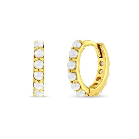 In Season Jewelry 14k Gold Pearl Hoops Cover