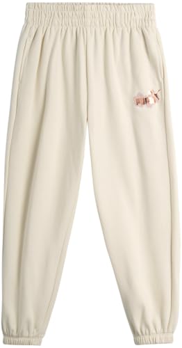 PUMA Girls' Sweatpants - Fleece Jogger Pants with Side Pockets - Baggy Fit Jogger Pants for Girls (S-XL), Size Large, Alpine Snow