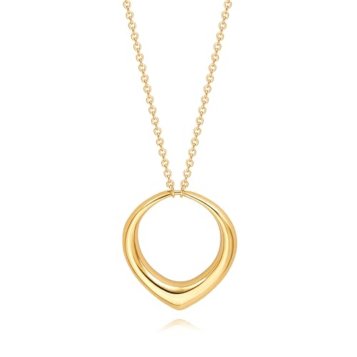 Long Pendant Necklace for Women Gold Plated Circle Long Chain Necklace Y Necklace Jewelry for Women