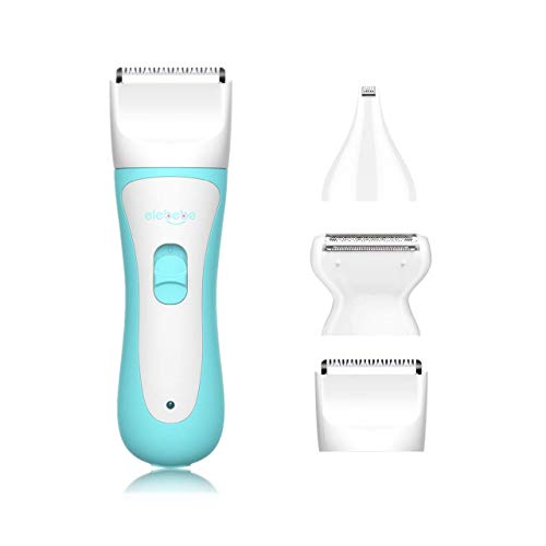 Baby Hair Clippers - Electric Hair Trimmer with 3 Heads & 3 Guide Combs, Quiet & Professional, Rechargeable Waterproof Cordless Haircut Kit for Kids Infants Men and Women (Mint)