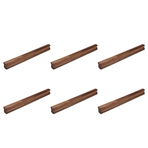LC LICTOP Walnut Wood Pull Handles, 9.06 Inch Length, 6Pcs