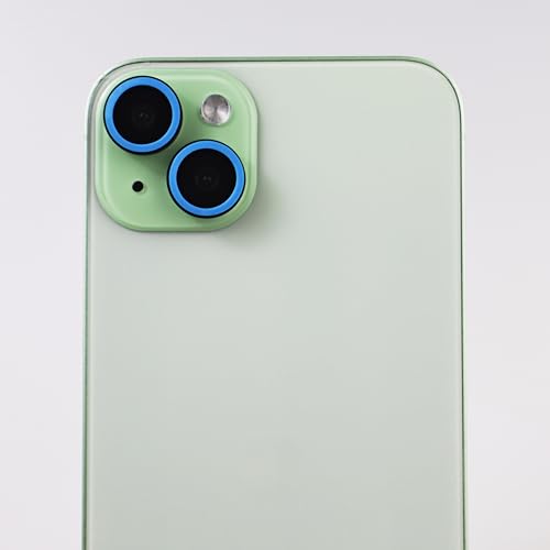 Image of BONVAN for iPhone 15 /15 Plus Camera Lens Protector Glow in the Dark Tempered Glass Screen Accessories Luminous Lens Cover for iPhone 15 /15Plus (2PCS) (Blue)