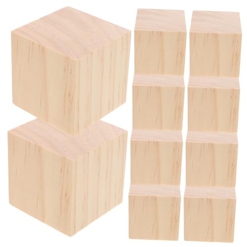 Blocs en bois beige de 5cm lot de 20 cubes lisses pour l'éveil créatif des enfants