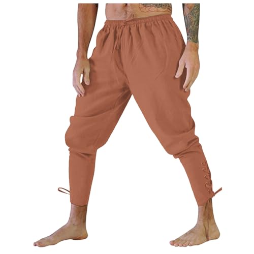 Pantalones medievales para hombre con cordones estilo vikingo y pirata