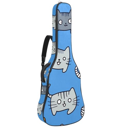 Housse guitare acoustique 109 cm chat sac à dos imperméable oxford