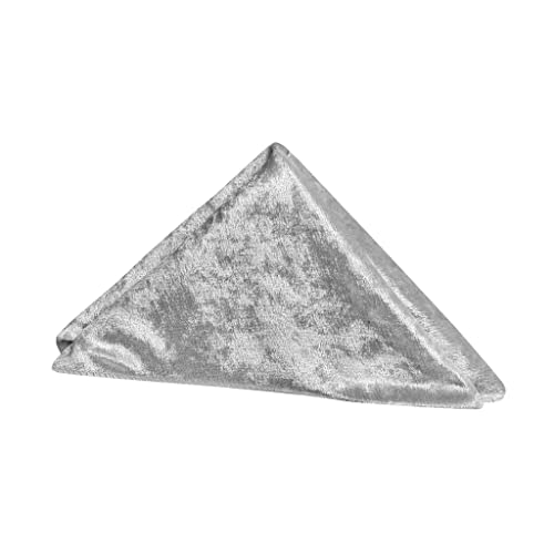 Servilletas cuadradas de terciopelo plateado 20x20 pulg pack 10 miniatura 1