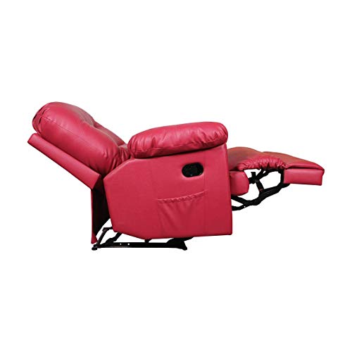 Image of Matinee Recliner, Ultra Comfortable and Durable Ergonomic Single Seat Reclining Sofa, Living Room Recliner Chair with Thickened Padded Arm /Back, Leatherette, Pink Color