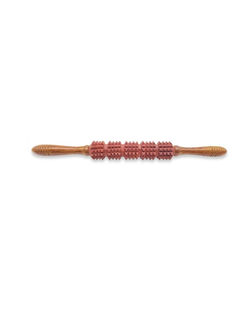 TREND N TRADE ROSE WOOD BELAN STYLE 14” ACUPRESSURE ROLLER UNISEX MASSAGER FULL BODY PAIN RELIEF FOR CALF BACK NECK SHOULDER DEEP TISSUE MUSCLE RELAXATION MASSAGE THERAPY SELF MASSAGER-image-38