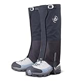 Yatta Life Leg Gaiters for Men and Women - Waterproof Gaiters with 1000D Cordura for Outdoors Camping, Running, Backpacking, Hiking Gaiters, Breathable Snow Shoes Gators for Hunting Boots, Grey/Black