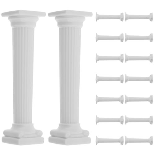 Colonne grecque micro paysage VANZACK 16pcs statuette pilier romain blanc de bureau