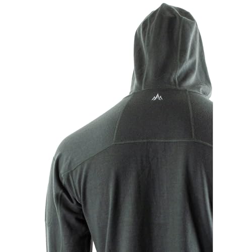 Pnuma Outdoors Merino Gunnison Hoodie, 300 gsm, Beluga, Zippered Pockets, Kangaroo Pocket, Durable Merino Wool (GU-HD-BE)4