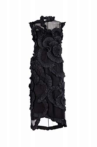 モンクレールgenius Simone Rochaシモーネロシャ フリル付きシルクワンピース ドレス レディース 19ss 999ブラック ジーニアス