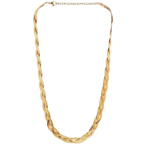 Rubans 22K Gold Plated Braided Snake Chain Necklace For Women (B0D76S11FZ) Amazon Price History, Amazon Price Tracker