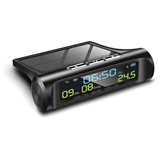 XTHY Car Digital Clock, Stick‑on Digital Watch Portable Auto Truck Solar Powered Time Date Temperature LCD Display Wiring Free, Auto 3-in-1 Digital Display Backlight IP67 Waterproof
