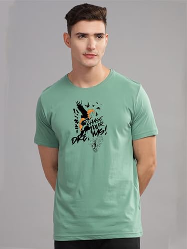 Image of ADRO Men's Cotton Comfort Fit Anime T Shirt - Premium Printed Haikyuu Tshirt - Perfect for Haikyuu Fans Print and Comfortable Fit T-Shirt