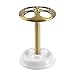 InterDesign York Toothbrush Holder Stand for Bathroom Vanity Countertops - White/Soft Brass