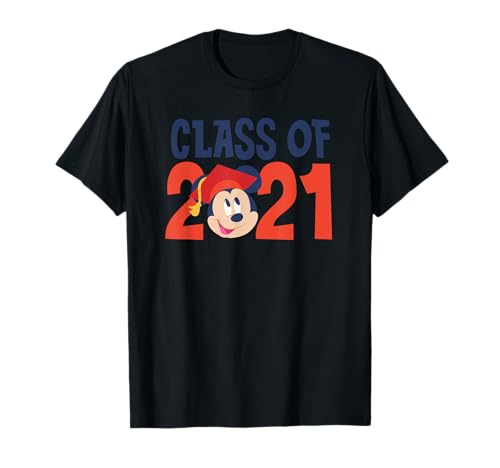 T-shirt Mickey Mouse Disney Grad Class 2021 vêtement coton col rond