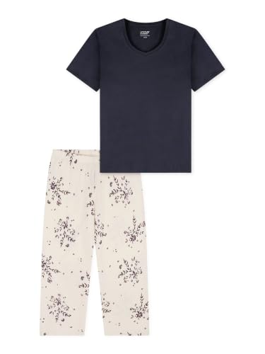 Pyjama Nightwear Schiesser femme coupe 3/4 confortable en taille 44 bleu gris