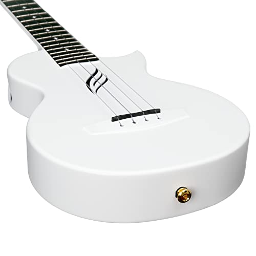 Image of Enya Tenor Ukulele 26 Inch Carbon Fiber Cutaway Travel Ukelele for Adult with Beginner Bundle Kit Including Case, Strap, Capo and Strings（Nova U Pro White）