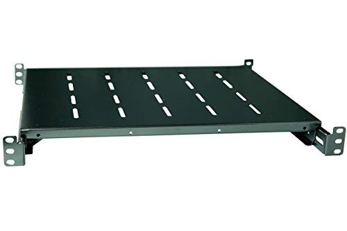 Aeons Universal 1U Rack Mount Vented 4-Post Sliding Shelf, Adjustable