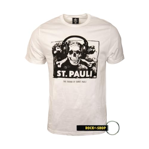 FC St. Pauli RocknShop - Camiseta para hombre, color blanco, con abrebotellas, Blanco, XXXL