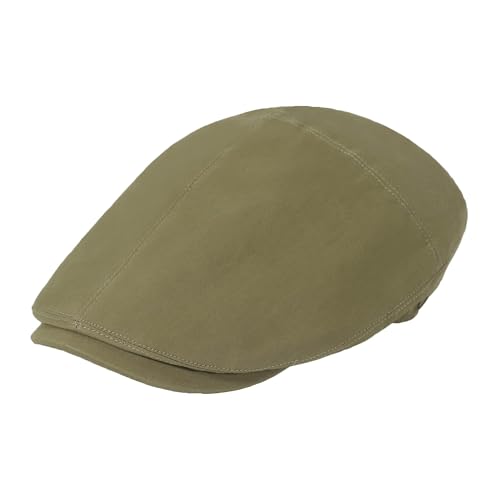 Image of ZLYC Men Cotton Flat Cap Summer Scally Ivy Gatsby Newsboy Beret Driver Cabbie Hunting Hat