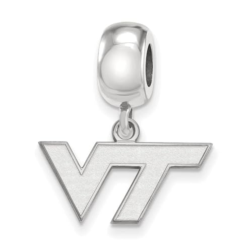 LogoArt Sterling Silver Virginia Tech XS 'VT' Dangle Bead Charm