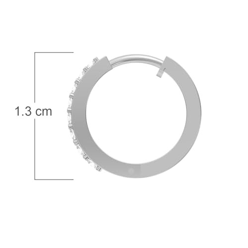 Image of 925 Sterling Silver Hoop Earrings for Women | Hypoallergenic Rhodium Plated Anti-Tarnish Lightweight Silver Hoops | Daily Wear & Office Wear Jewellery | Gift for Wife, Girlfriend, Mother, Sister | Birthday, Anniversary, Rakhi
