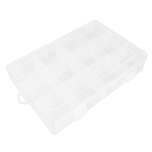 ZUFECY Small Fishing Tackle Box 12 Clear Plastic Parts Organizer with Adjustable Dividers Transparent Organizer Tray Organizers and Storage Box for Tackle Bead