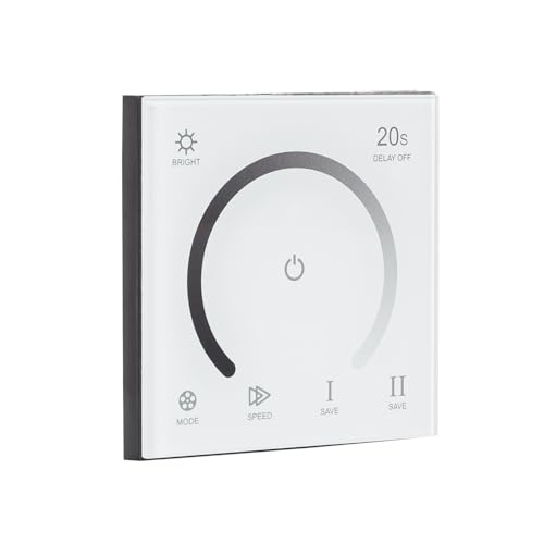 LEDKIA LIGHTING Contrôleur Variateur Mural Tactile pour Ruban LED Monochrome 12/24V DC Monochrome