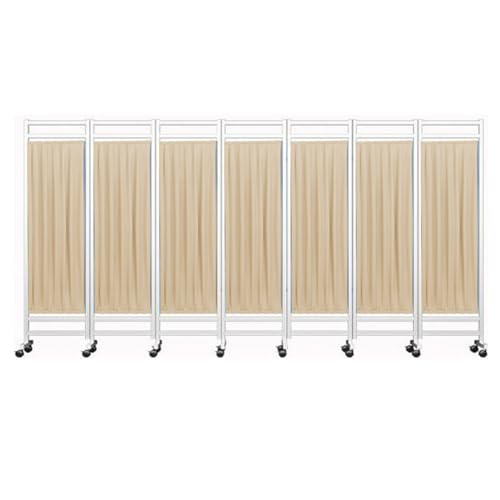 Medical Privacy Screen,3-8 Panels Folding Room Seperating Divider,6Ft High Standing Door Partition with Wheels,Ideal for Ward/Clinic/Patient/Exam(Yellow,7-Panel)