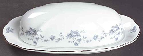 JOHANN BLUE GARLAND PATTERN TRADITION FINE PORCELAIN BUTTER DISH WITH LID. (NEW IN BOX)