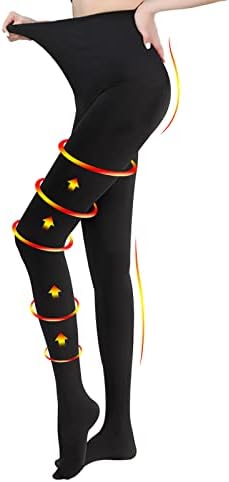 Compression Pantyhose 20-30mmHg Tight Stocking Gradient Compression Hose Help Relieve Swelling Edema Varicose Veins for Women Opaque Closed Toe Firm Support (Black, 2XL)