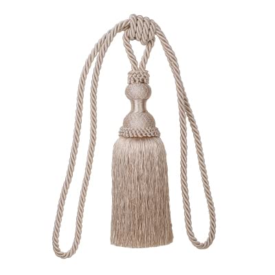 2 pièces Rideau Gland Sangles embrasses Suspendus Lier Cordes Ceinture Boule Boucle Crochet Support Rideau Accessoire Embrasse-Beige