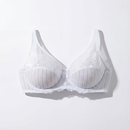 Selene, Reggiseno Contenitivo Donna In Pizzo, Con Ferretto E Senza Imbottitura, Collezione Mariluz, Colore Bianco, Taglia 6F - 3